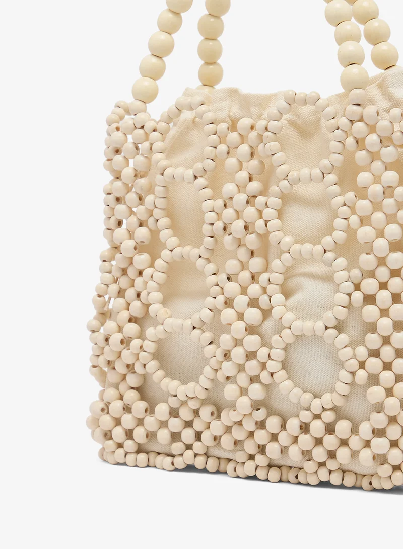 Khizana White pearl embroided statement bag for Women | Best Price UAE